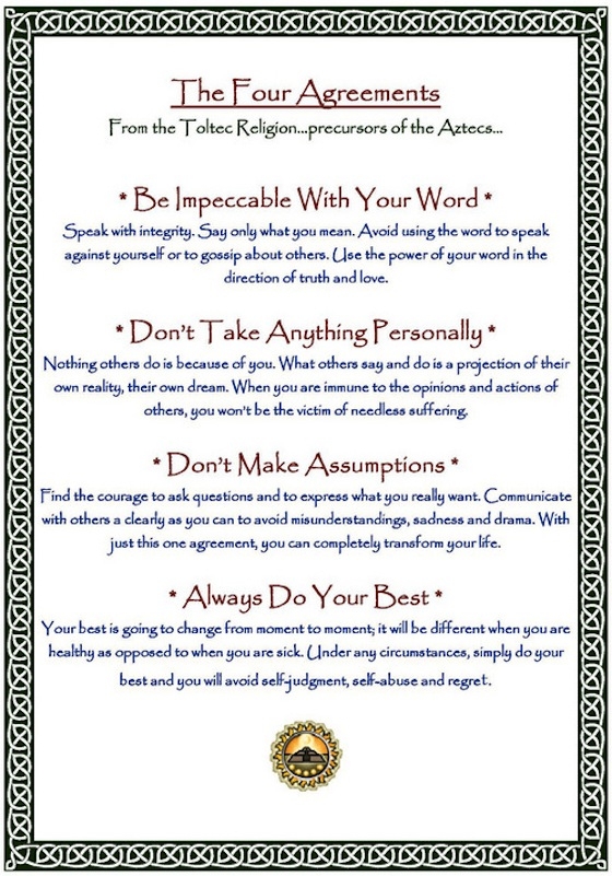 Printable The Four Agreements