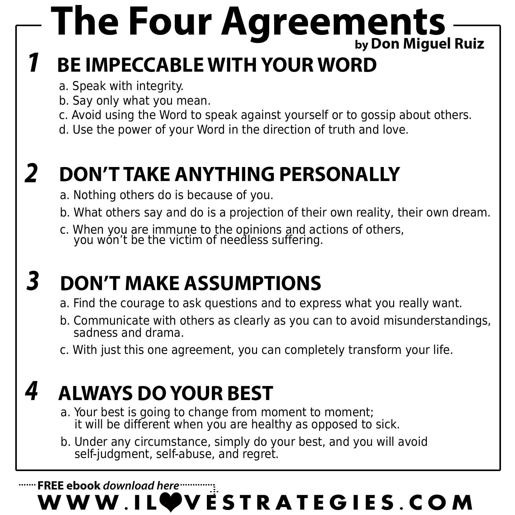 Printable The Four Agreements Worksheet Printable Calendars AT A GLANCE