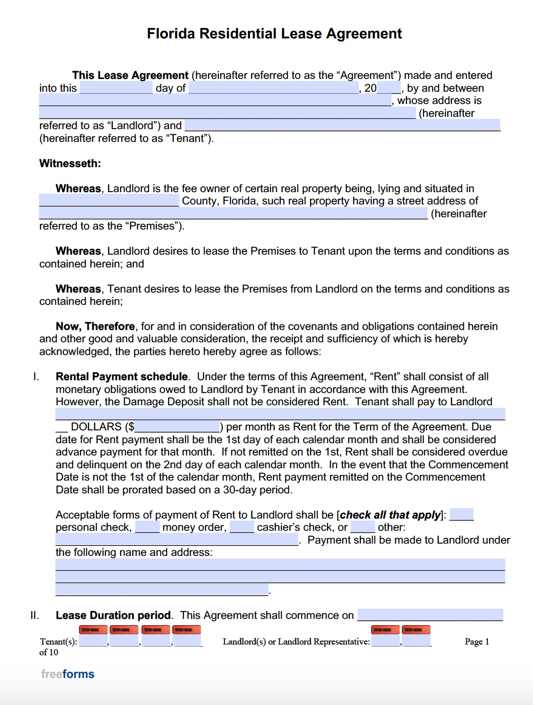 Residential Lease Free Printable Basic Rental Agreement FREE Printables