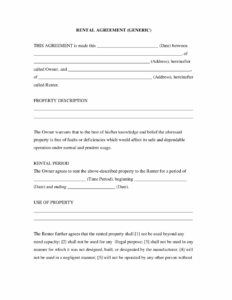 Simple Rental Agreement Generic Edit Fill Sign Online Handypdf