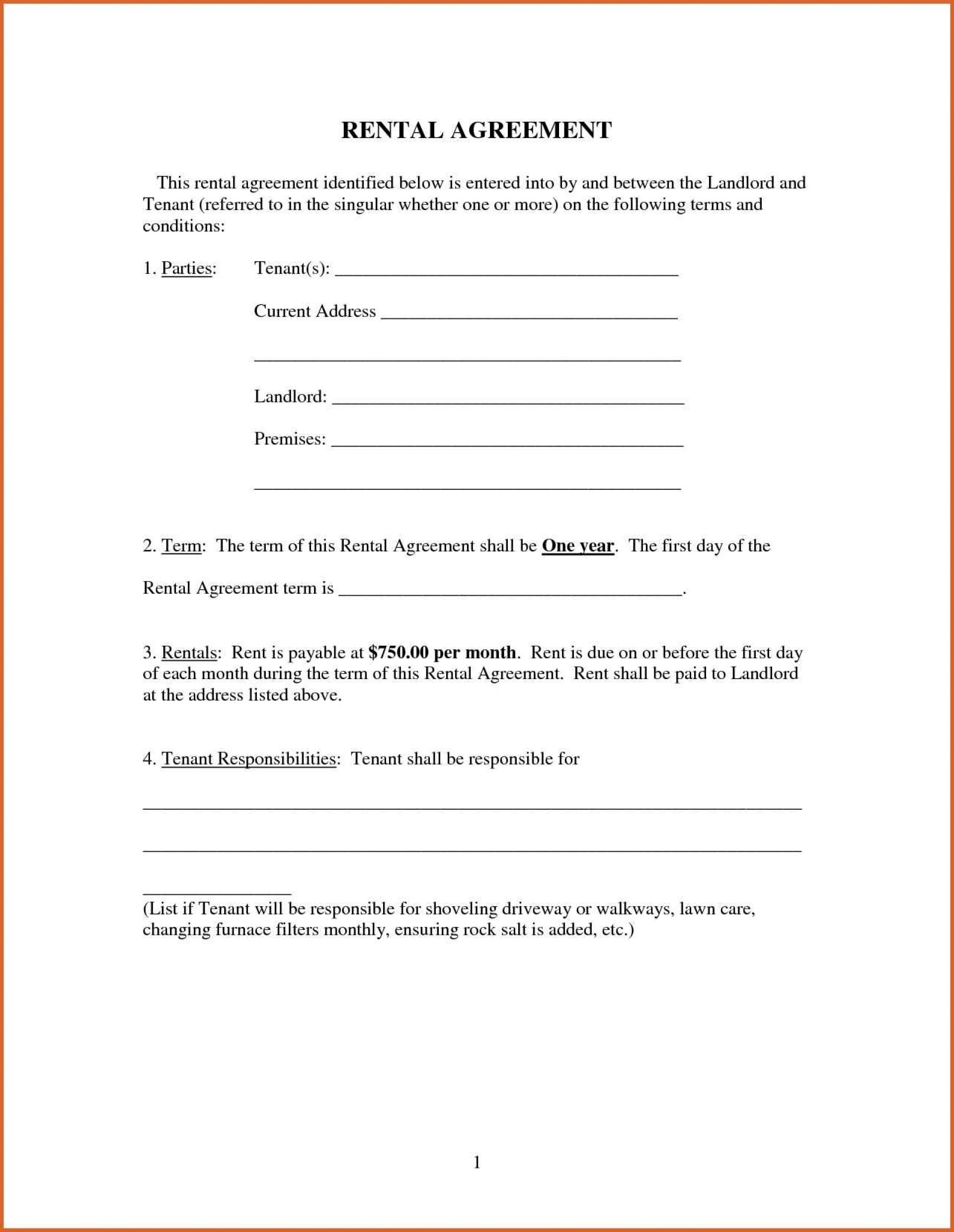 Simple Rental Lease Agreement Free Printable