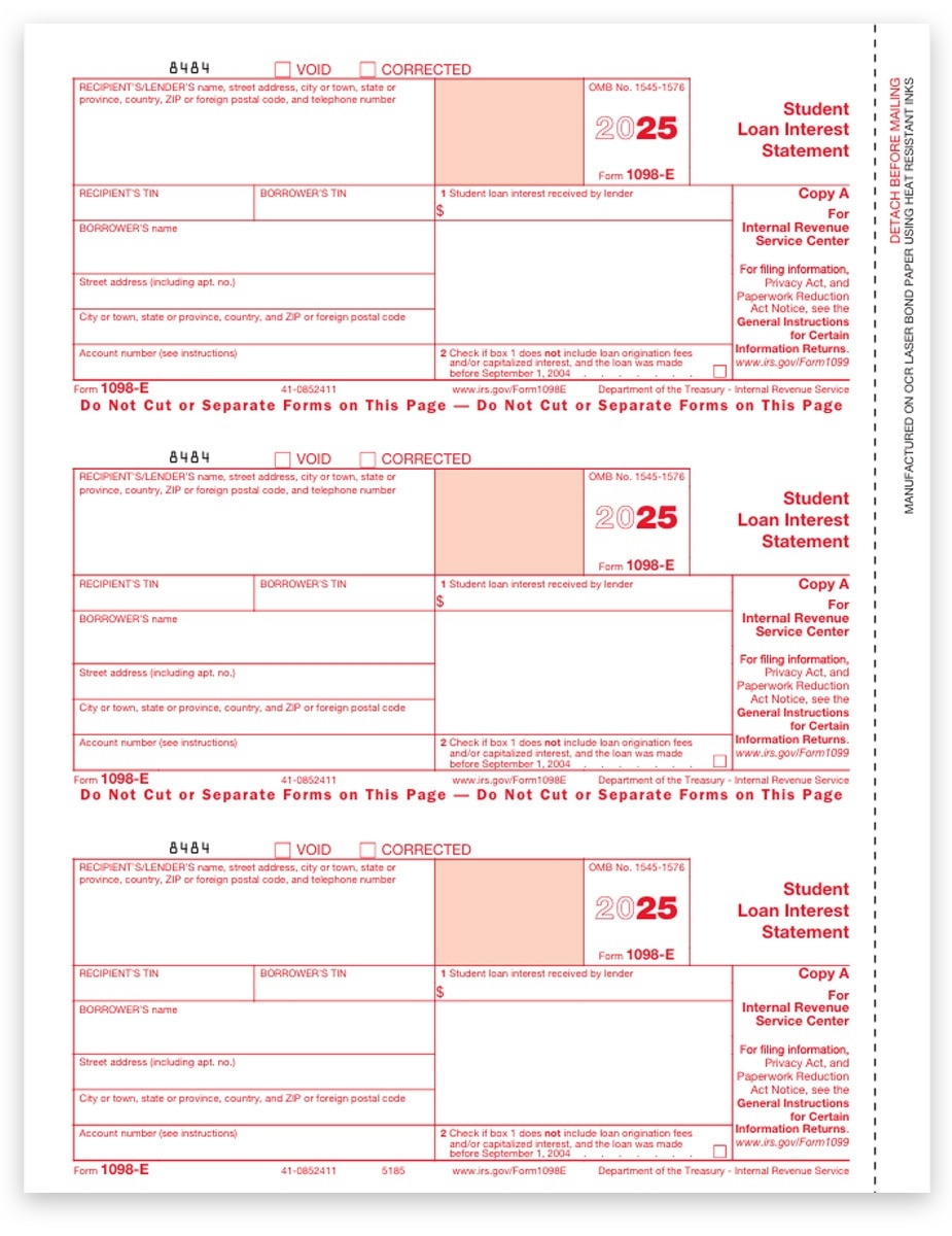 1098 E Form Copy A Federal