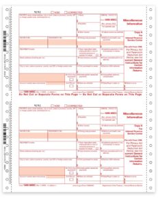 1099 MISC Carbonless Continuous Forms