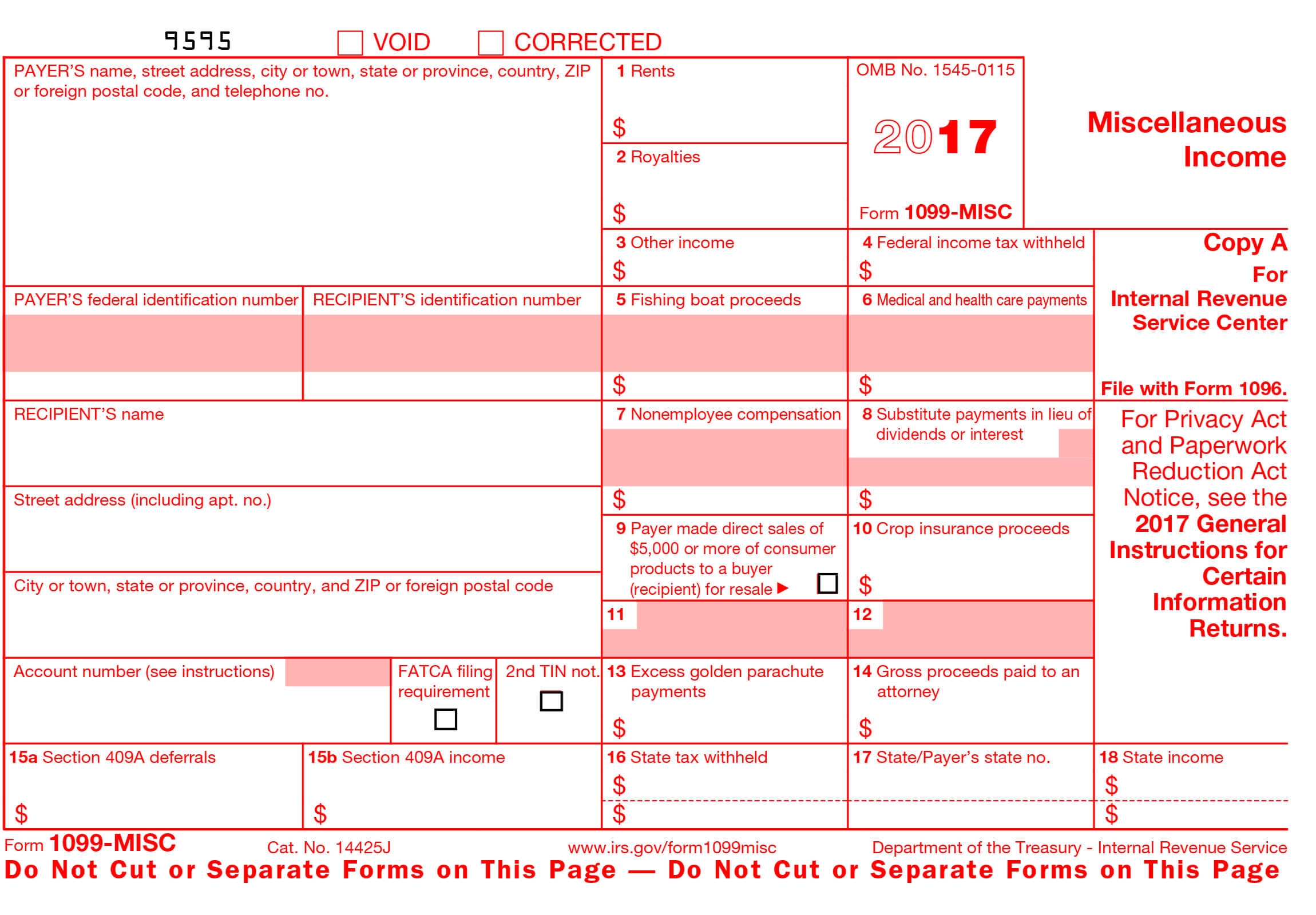 1099 MISC TAX FORM 2017 Generator 1099 MISC 2017 Template Stubcheckk