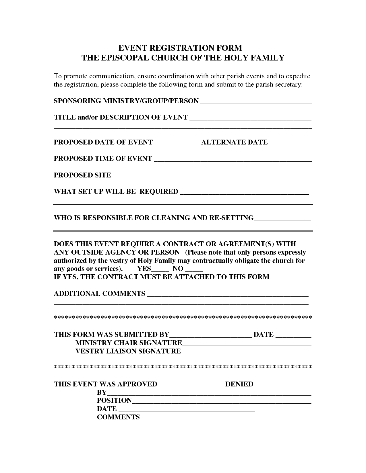 11 Printable Registration Form Templates Word Excel Samples