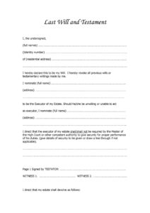 39 Last Will And Testament Forms U0026 Templates TemplateLab