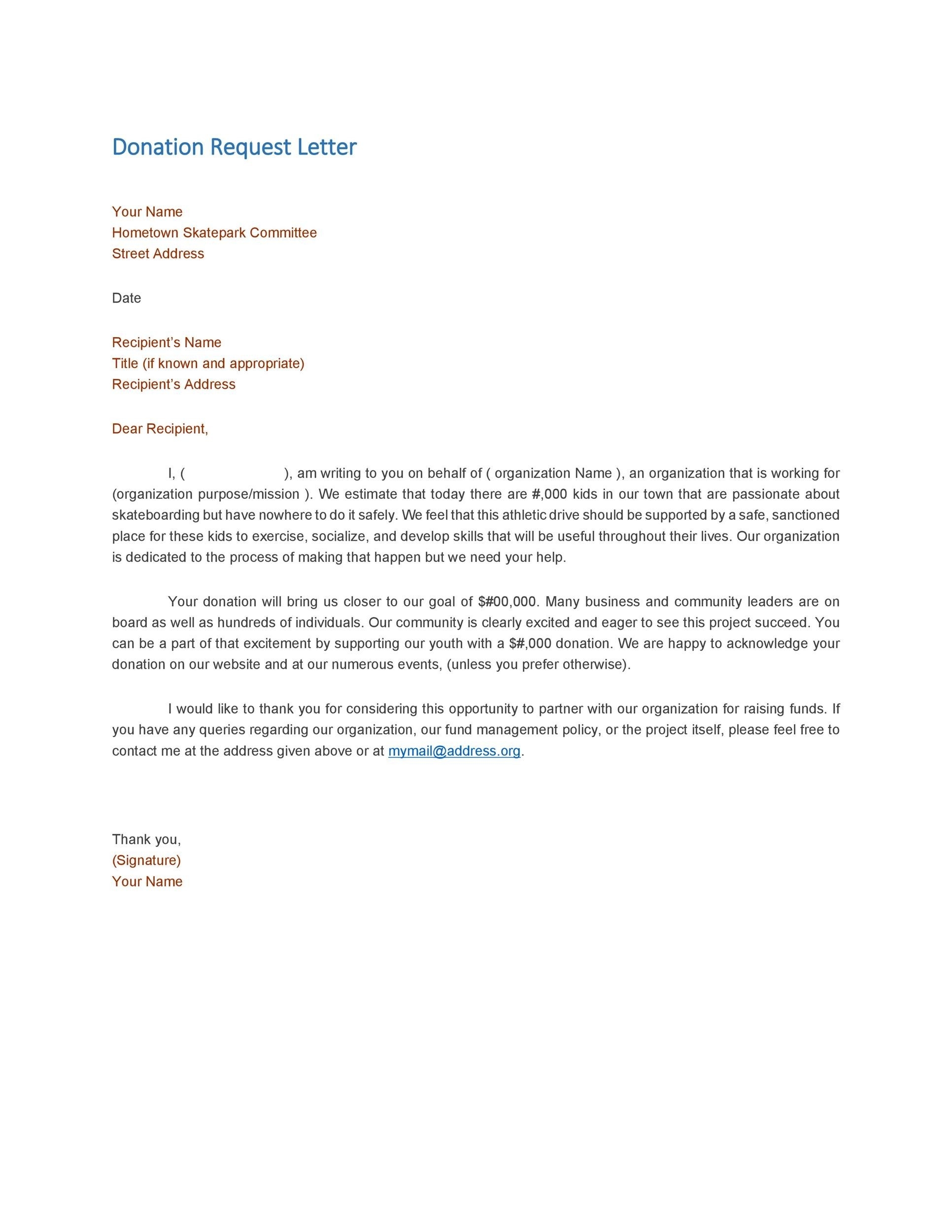 43 FREE Donation Request Letters U0026 Forms TemplateLab