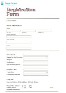 6 Church Event Registration Form Templates And Samples Event Smart