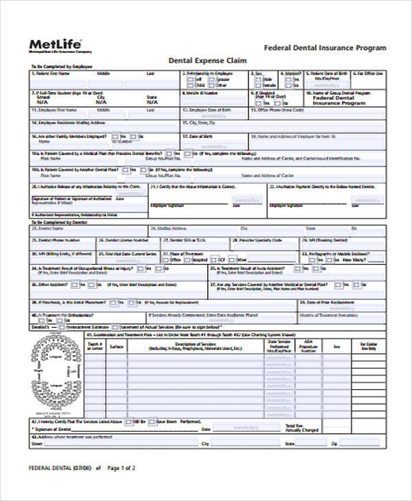 Aflac Dental Claim Form Fillable Printable Forms Free Online