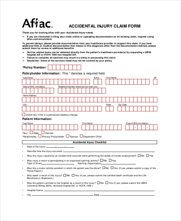 Aflac Printable Claim Forms Dental NewFreePrintable