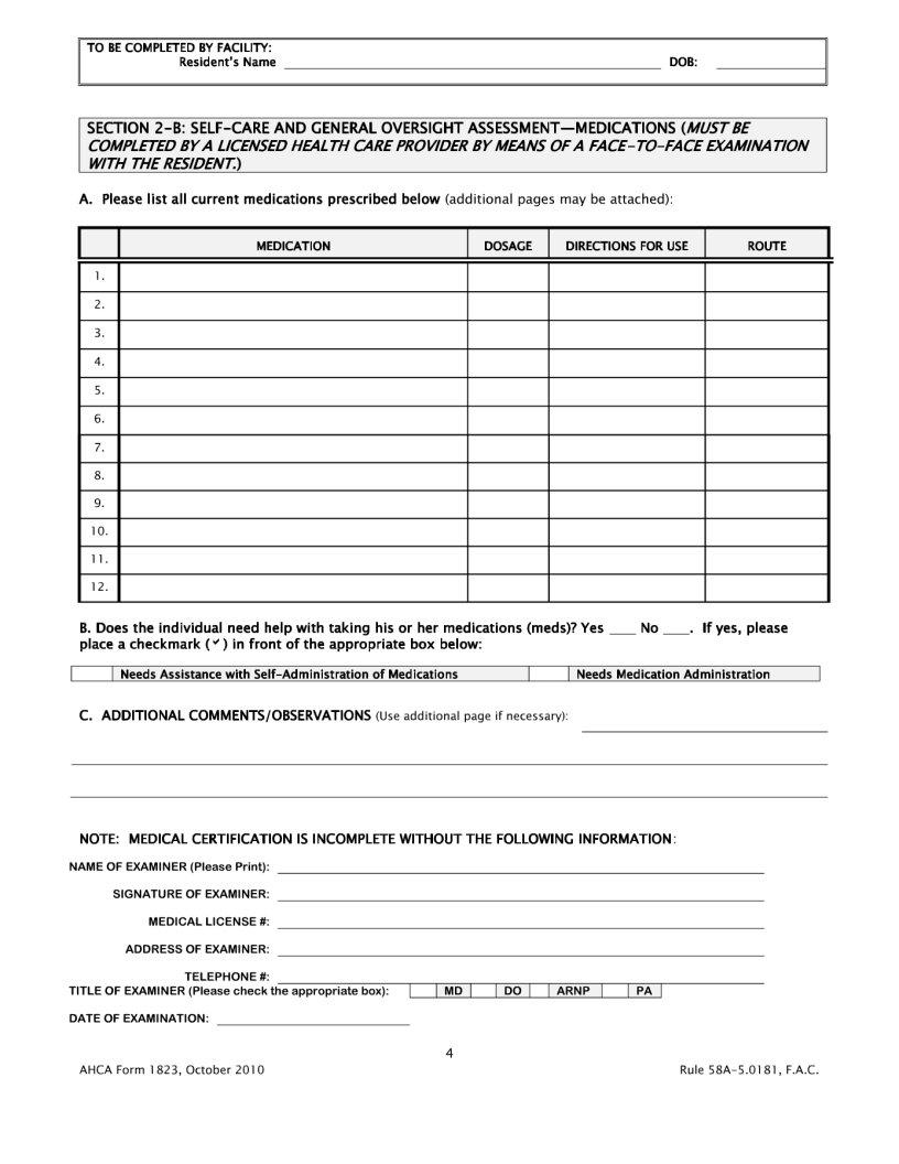 Ahca 1823 Form Fill Out Printable PDF Forms Online