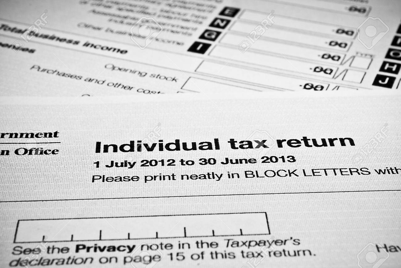 Australian Individual Tax Return Form Stock Photo Picture And Royalty Free Image Image 26334682 