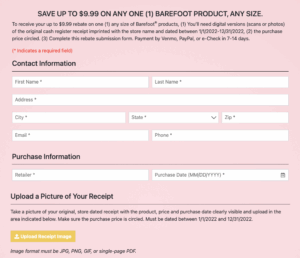 Barefoot Wine Headquarters Printable Rebate Form