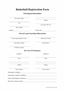 Basketball Registration Form Fill Out Sign Online And Download