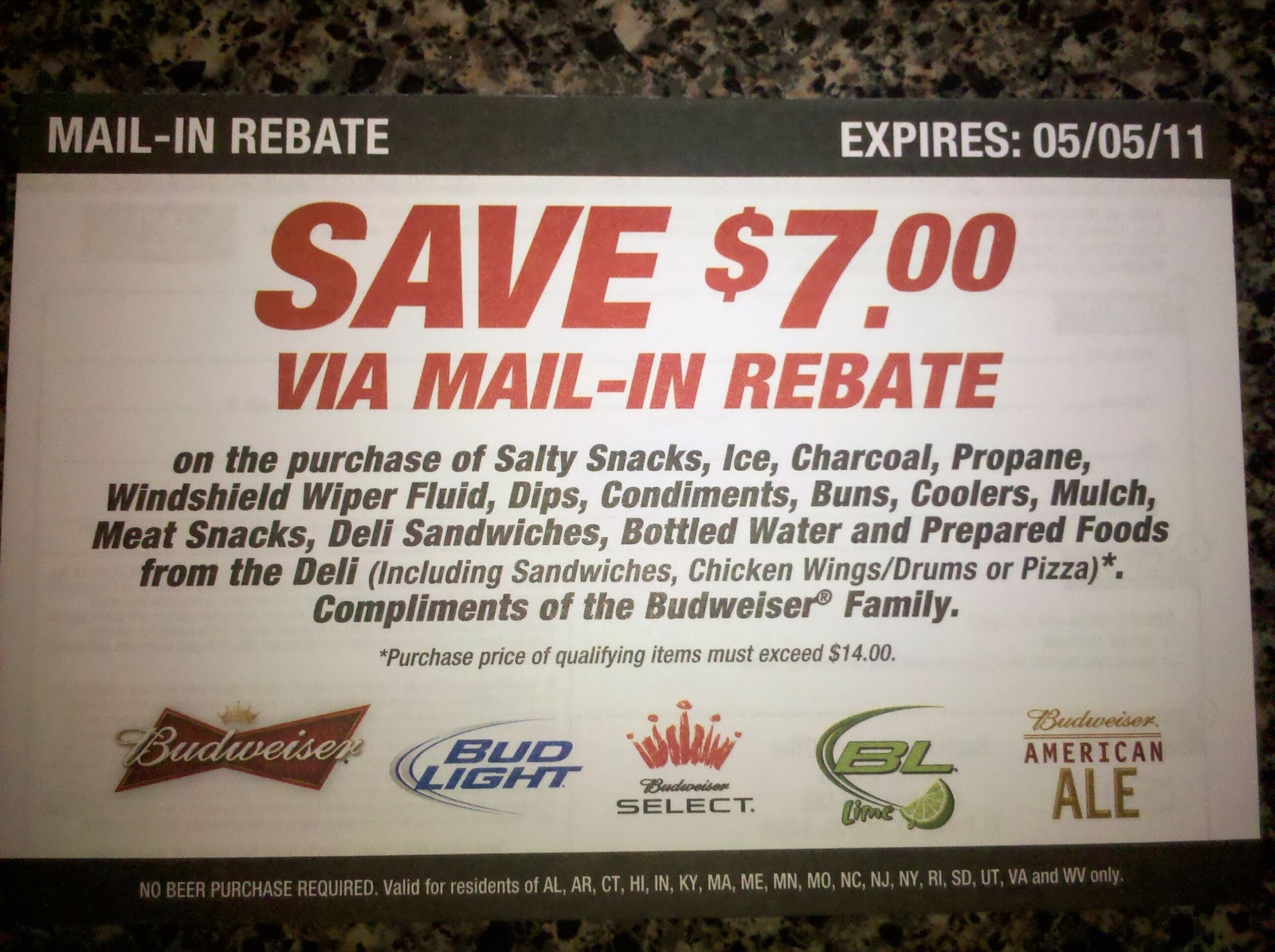 Budweiser Rebate Form