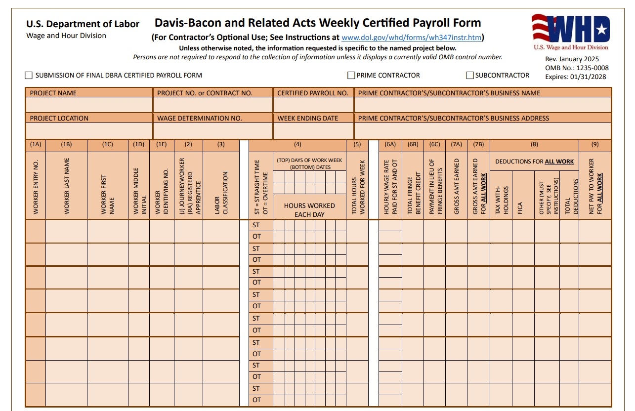 Certified Payroll Reporting The Updated WH 347 Form In 2025