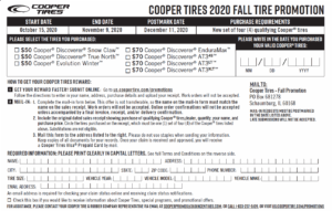 Cooper Tire Mail In Rebate Form Printable
