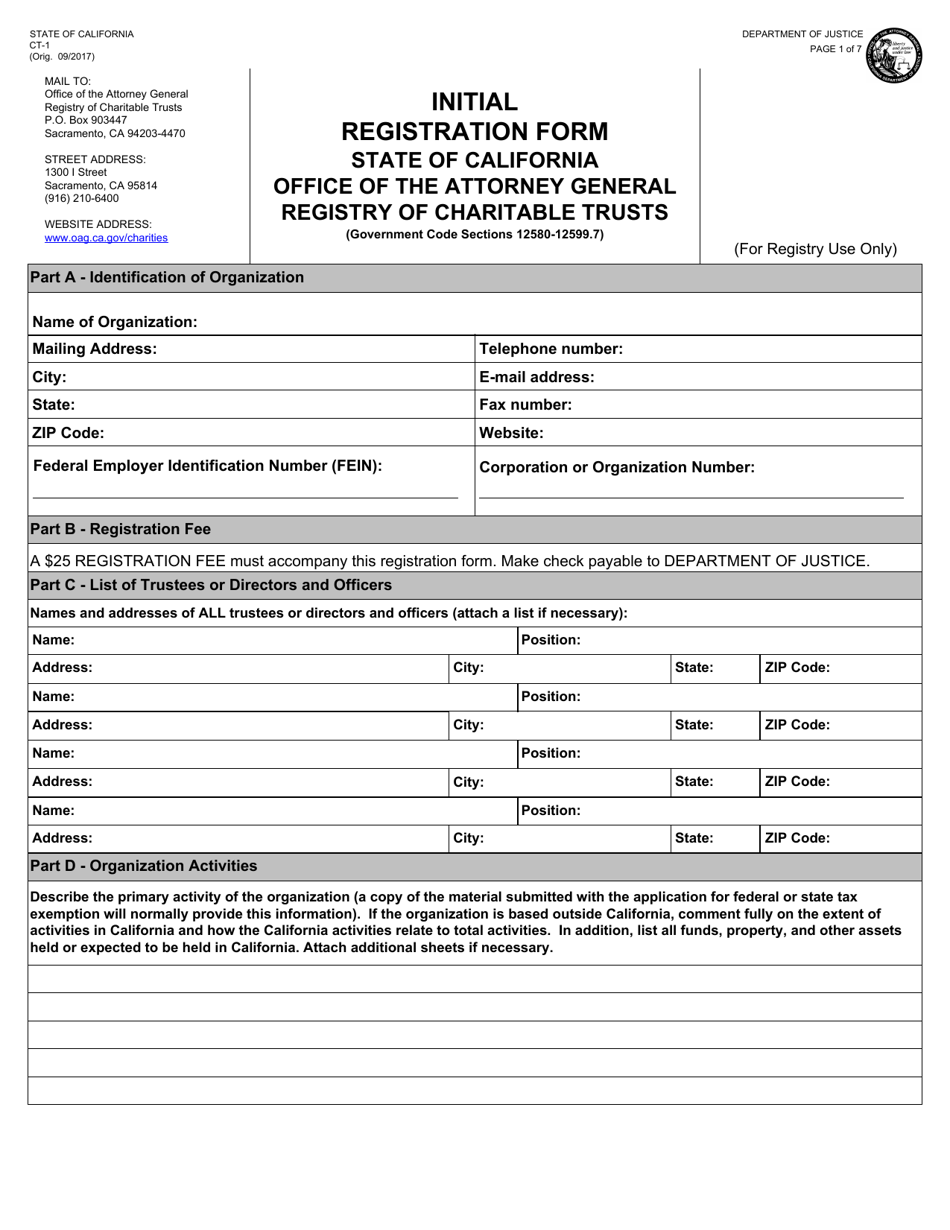 Ct Registration Form Printable