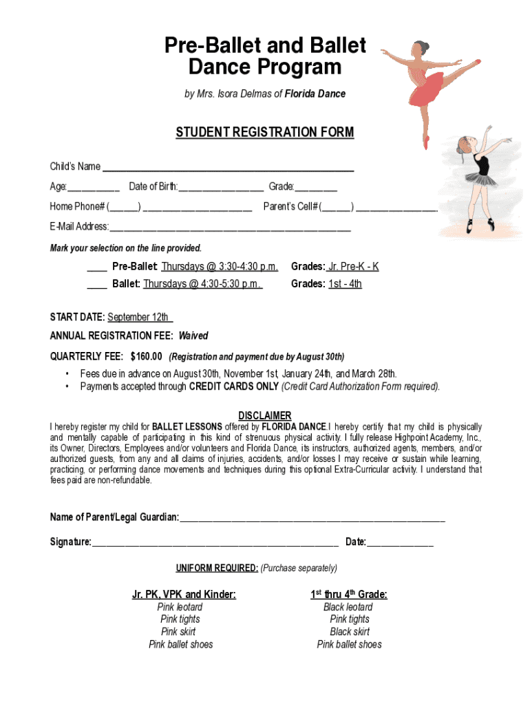 Dance Registration From Fill Online Printable Fillable Fill Out 