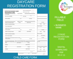 Daycare Registration Etsy