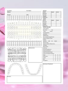 Dental Exam Form Template Dental Record Editable Instant Digital Download Ready To Use Excel U0026 PDF Dental Chart Office Form Etsy