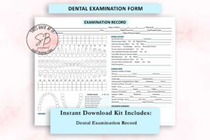 Dental Examination Form Dental Record Dental Chart Dental