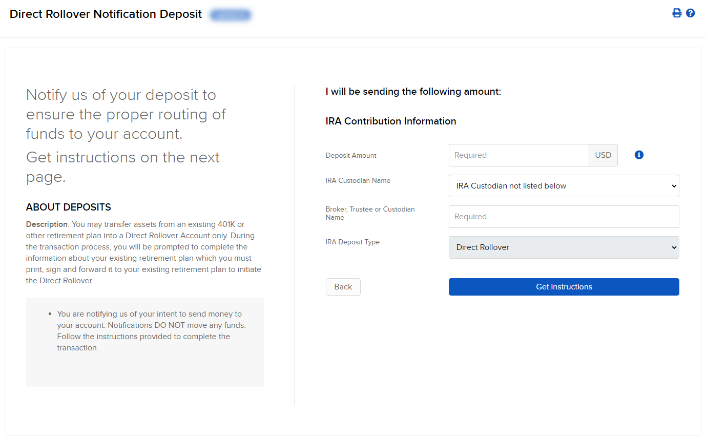 Direct IRA Rollover