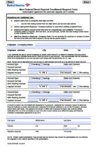 Download Bank Of America Direct Deposit Form PDF WikiDownload