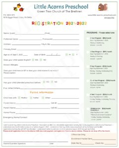 Editable Preschool Enrollment Form Template Registration Daycare Student Parent Form Back To School Woodland Edit Online Print Today Etsy