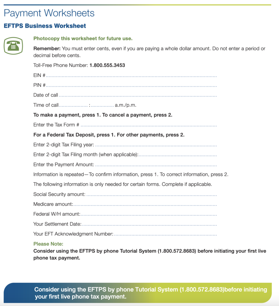Eftps Direct Payment Worksheet Long Form Fill Out U0026 Sign Online Worksheets Library