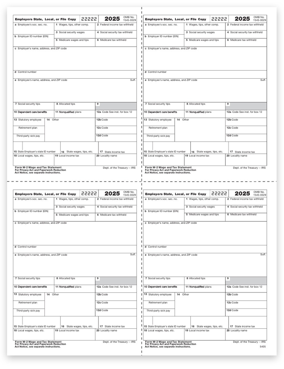 Employer W2 4up Tax Forms Copies 1 U0026 D Discount Tax Forms