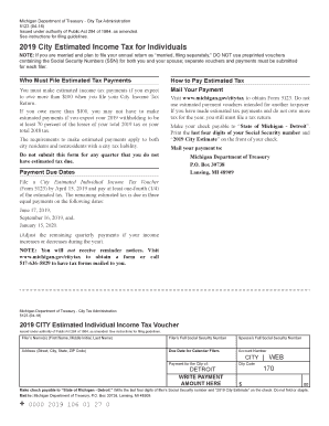 Fillable Online 2019 City Estimated Income Tax For Individuals State
