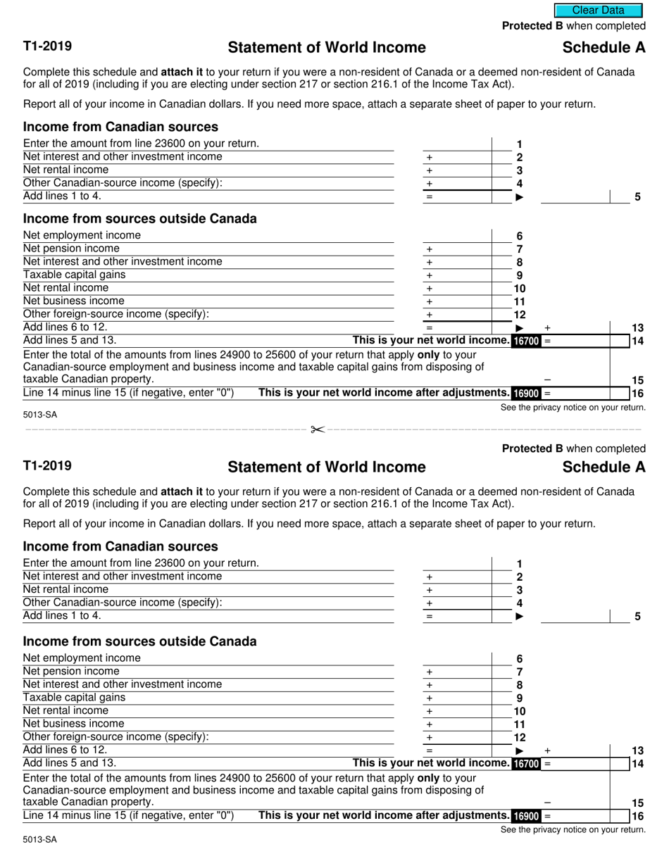 Form 5013 SA Schedule A 2019 Fill Out Sign Online And