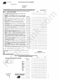 Form 51a102 Kentucky Sales And Use Tax Worksheet Printable Pdf Download