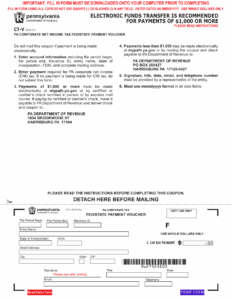 Form CT V Download Fillable PDF Or Fill Online Pa Corporate Net Income Tax Fed State Payment Voucher Pennsylvania Templateroller