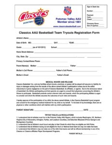 FREE 11 Basketball Registration Forms In PDF MS Word Excel