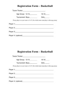 FREE 11 Basketball Registration Forms In PDF MS Word Excel