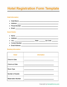 FREE 14 Hotel Registration Form Samples PDF MS Word Google