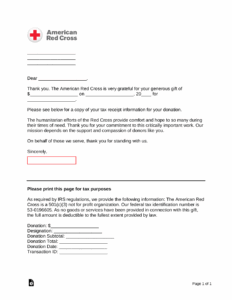 Free American Red Cross Donation Receipt Template PDF Word