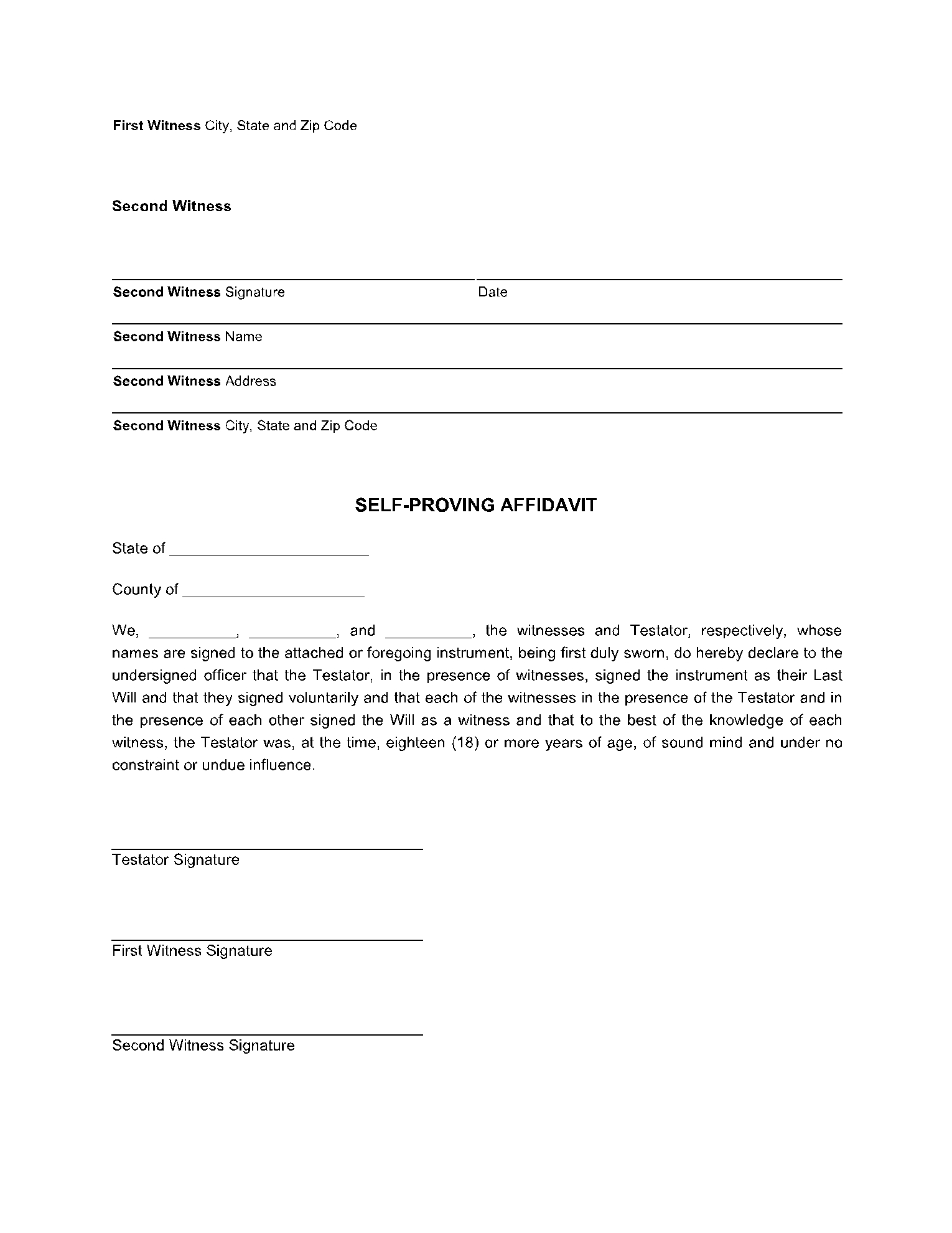 Free Arizona Last Will And Testament Template CocoSign