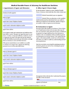 Free Colorado Advance Directive Form Medical POA U0026 Living Will PDF
