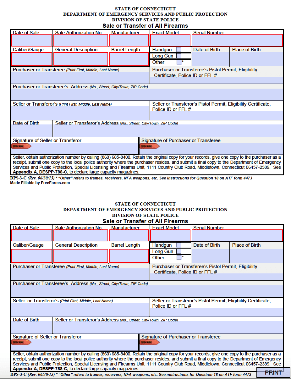 Free Connecticut Bill Of Sale Forms PDF