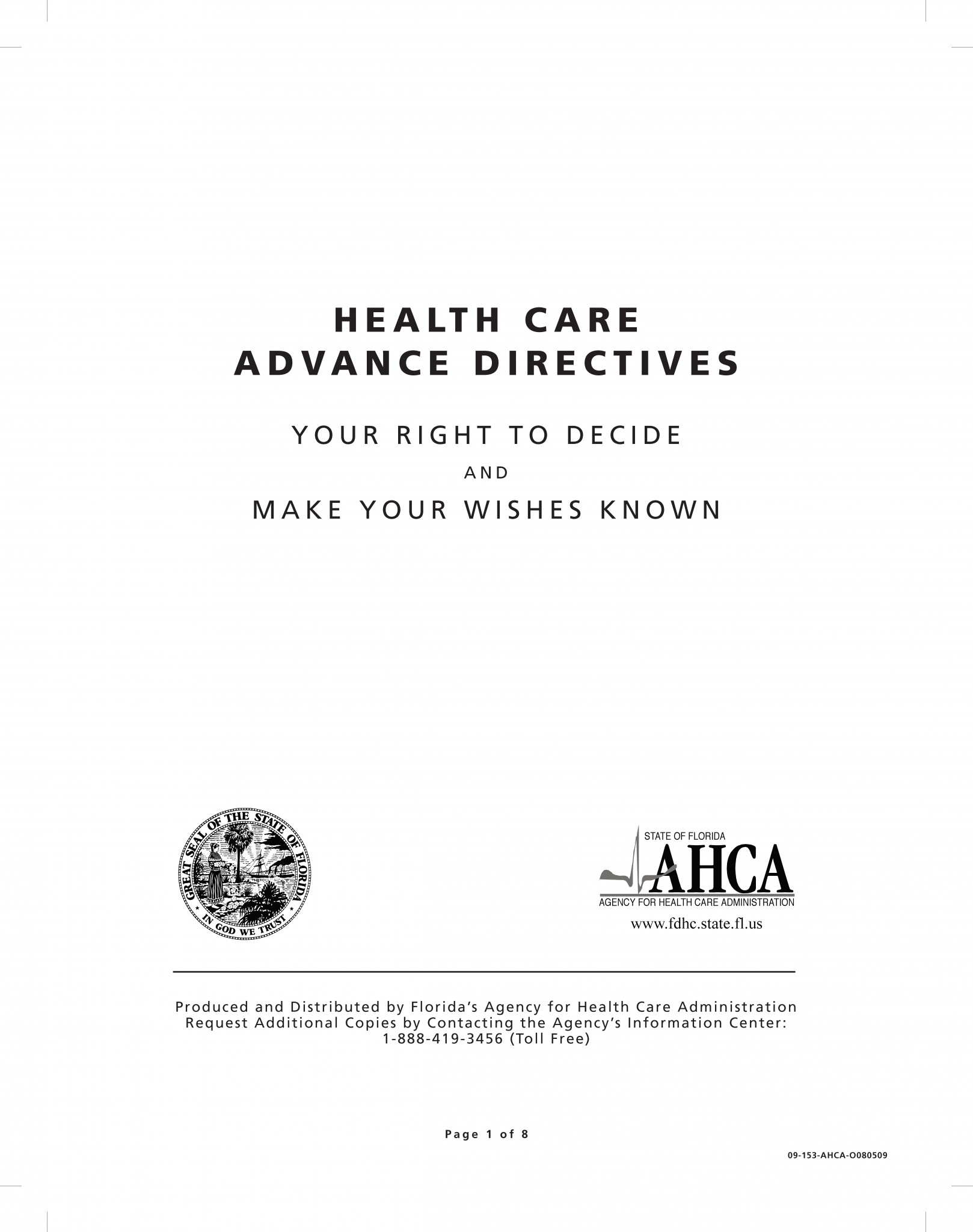 Free Florida Advance Directive Form PDF EForms