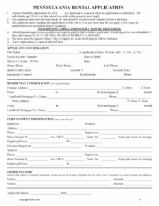 Free Pennsylvania Rental Application Form PDF