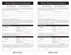 Free PNC Bank Direct Deposit Authorization Form PDF EForms