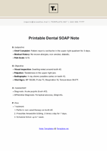 Free Printable Dental SOAP Note Template To Edit Online