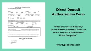 Free Printable Direct Deposit Authorization Form Templates PDF