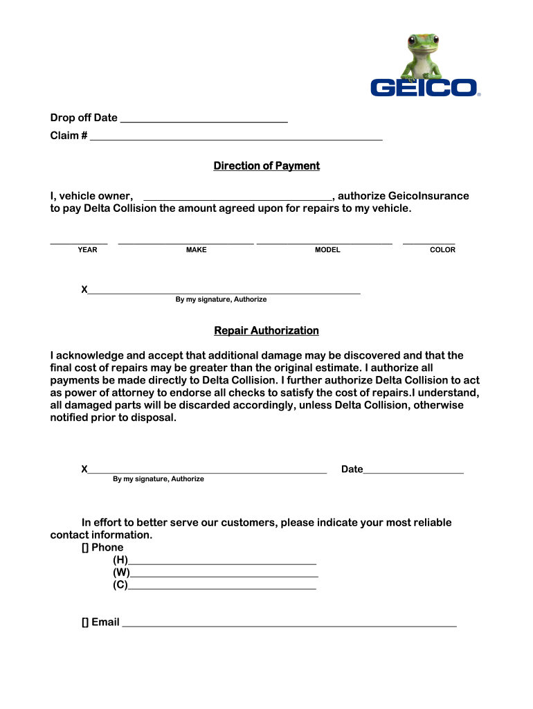Free Printable Direction To Pay Form