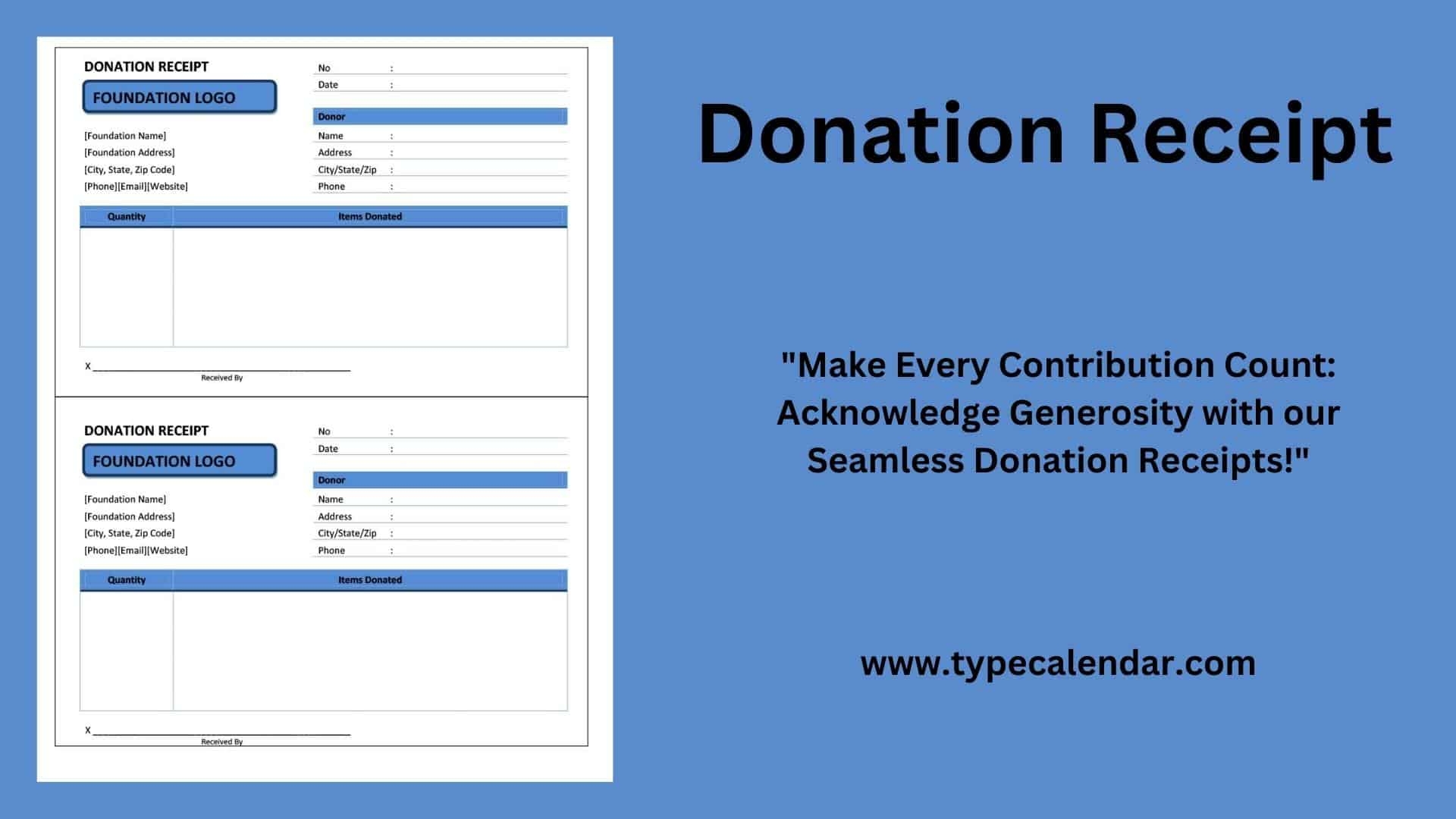 Free Printable Donation Receipt Templates PDF Word Excel