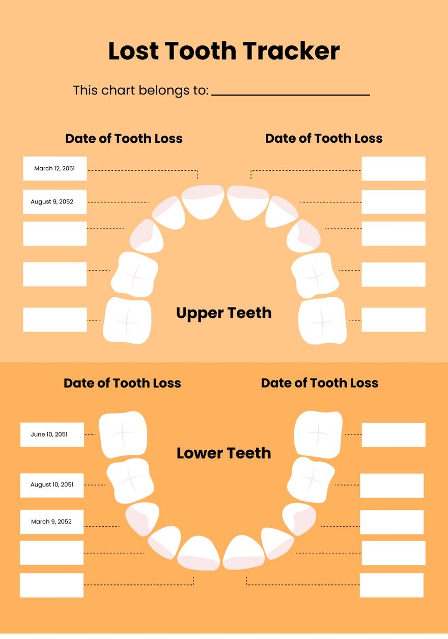 Free Tooth Chart Templates Editable And Printable